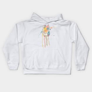 Skeleton Hand and Rainbow Heart Kids Hoodie